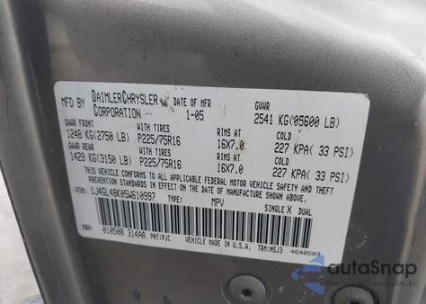 2005 Jeep Liberty Sport from USA, damaged, VIN 1J4GL48K05W610997